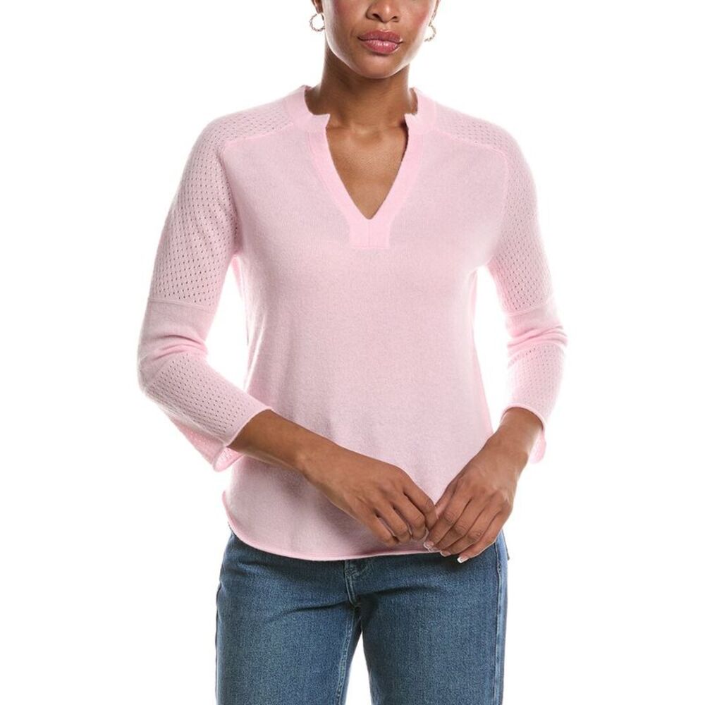 Incashmere Womens  V-Neck 100% Cashmere Sweater, Pink